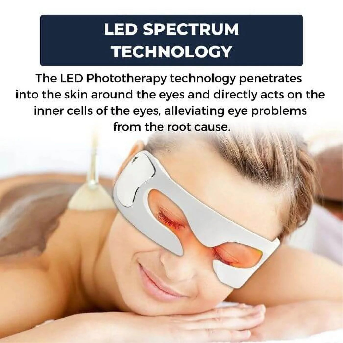 3D Anti-Aging Eye Massager Glasses, Rechargeable Red Light Led Eye Masfor Wrinkles, Puffiness, and Dark Circles