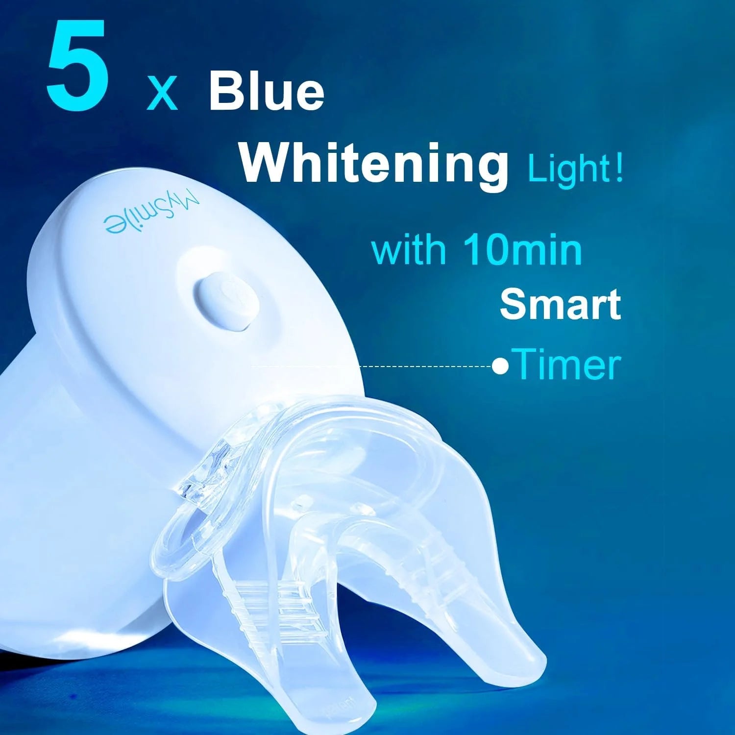 Teeth Whitening Kit with 5-LED Light, Non-Sensitive Teeth Whitening Gel,10 Min Remove Stains