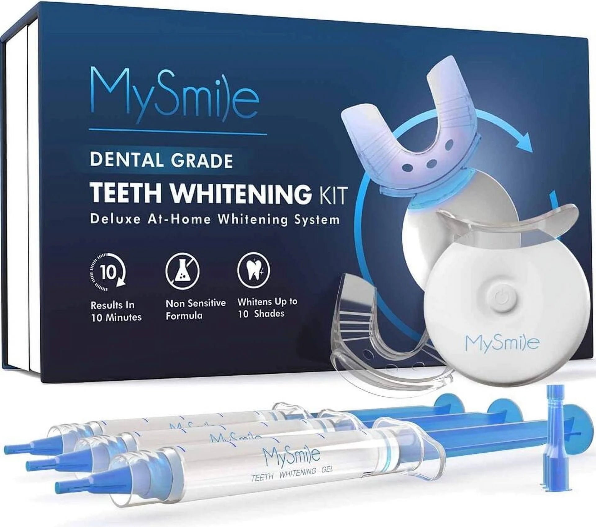 Teeth Whitening Kit with 5-LED Light, Non-Sensitive Teeth Whitening Gel,10 Min Remove Stains