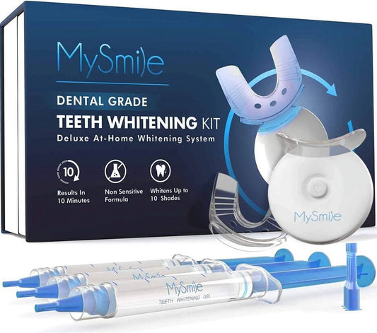 Teeth Whitening Kit with 5-LED Light, Non-Sensitive Teeth Whitening Gel,10 Min Remove Stains