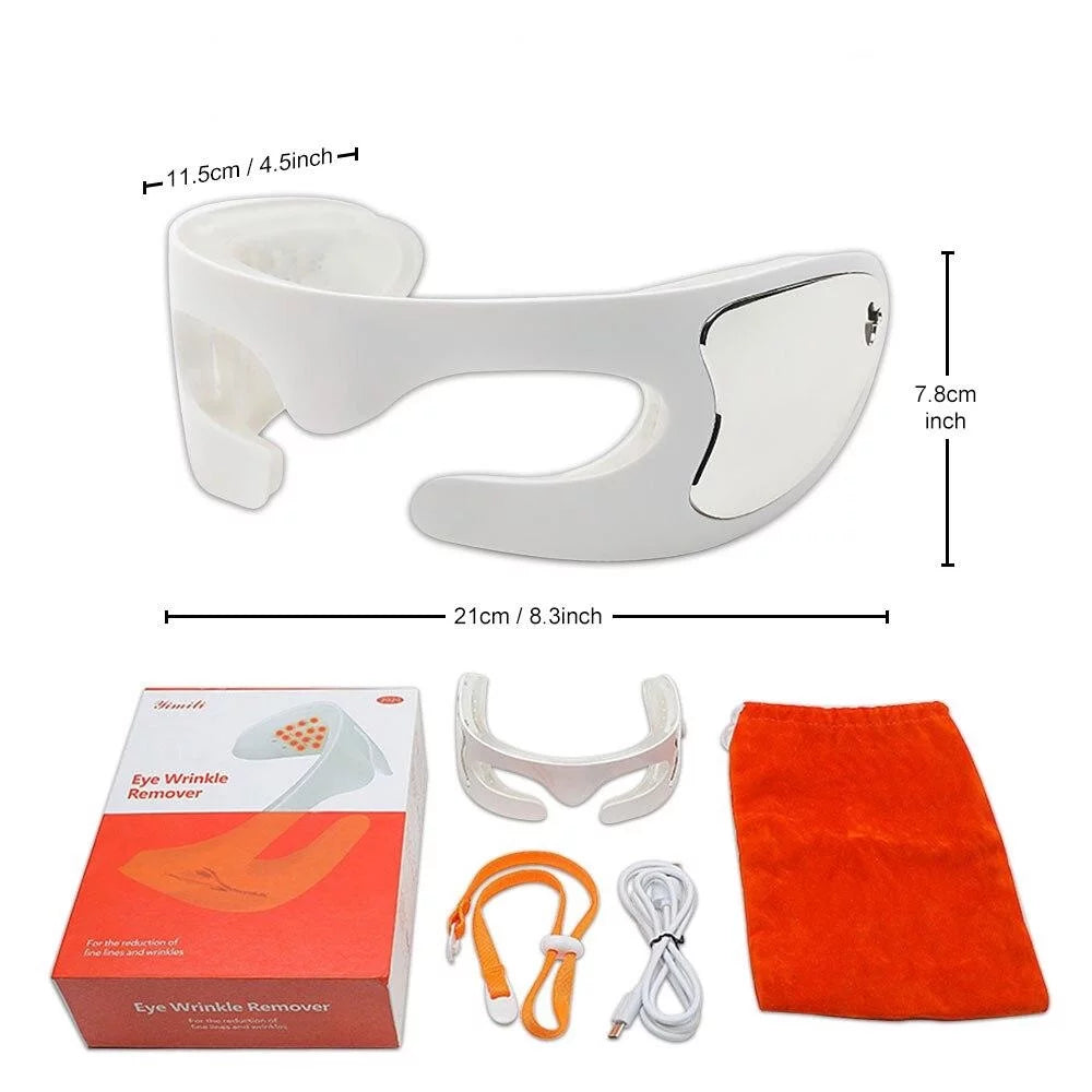 3D Anti-Aging Eye Massager Glasses, Rechargeable Red Light Led Eye Masfor Wrinkles, Puffiness, and Dark Circles