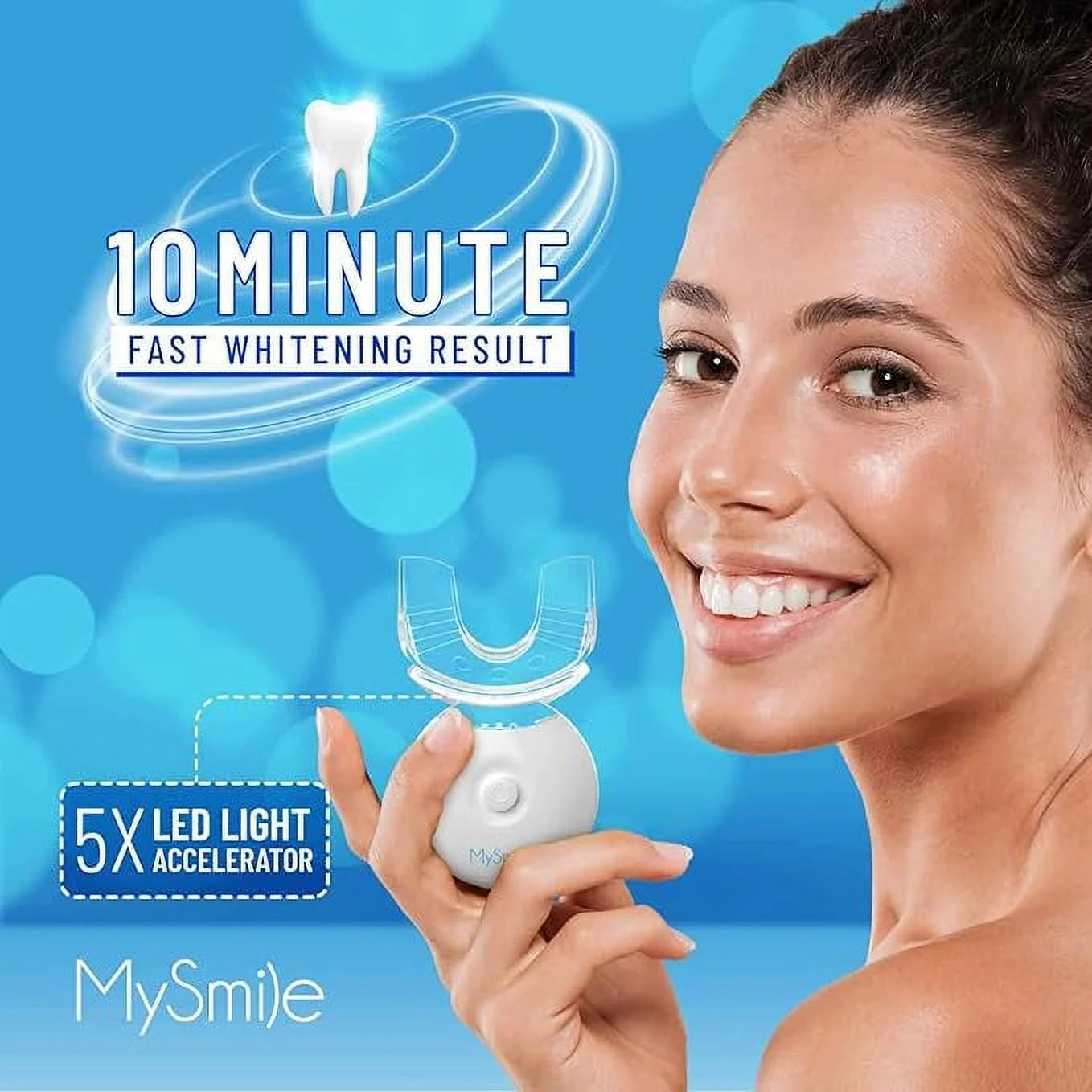 Teeth Whitening Kit with 5-LED Light, Non-Sensitive Teeth Whitening Gel,10 Min Remove Stains