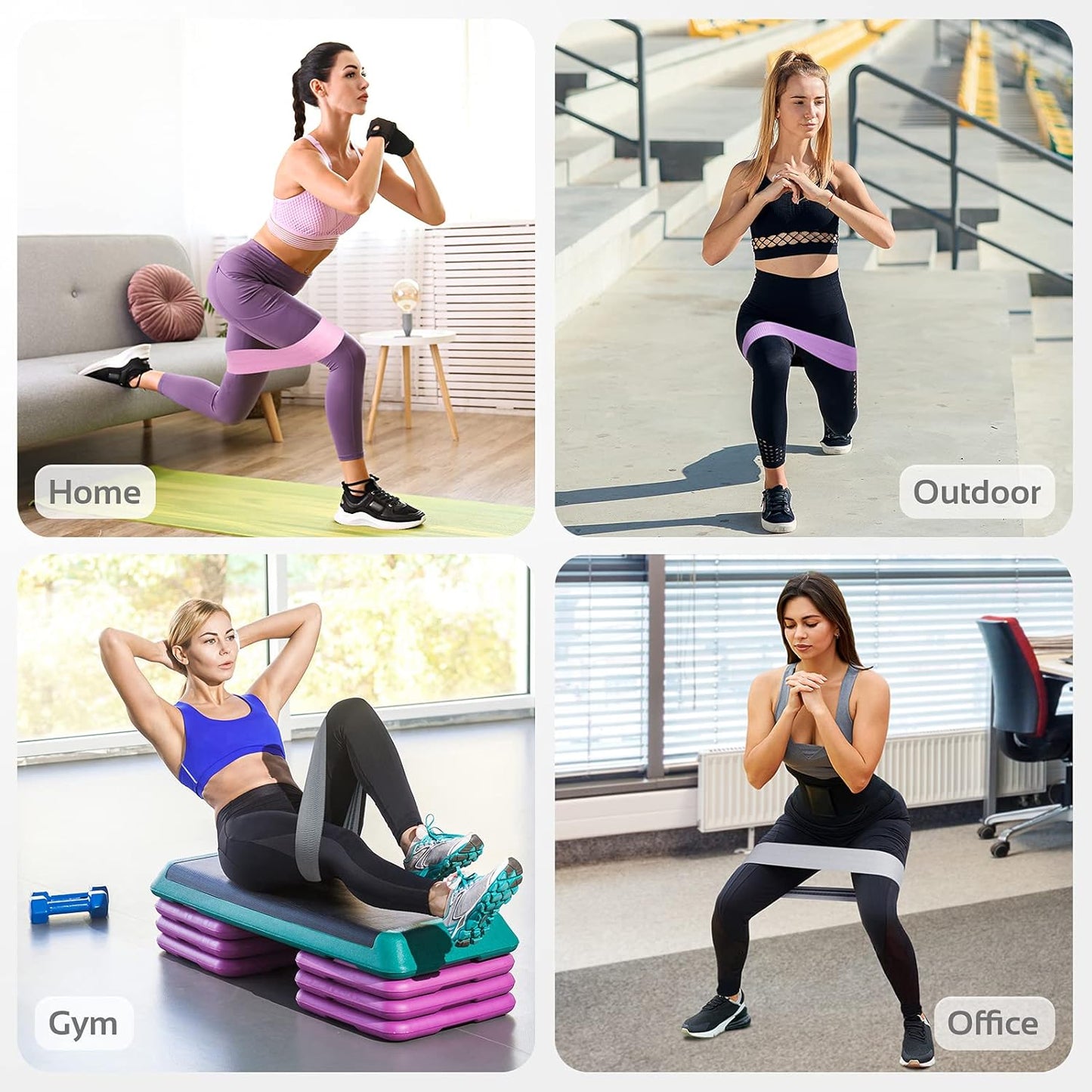 Resistance Exercise Bands for Women - Fabric Workout Bands for Booty, Hip, Glute, Leg, Thigh, Squat, Butt Lift Excersize and Fitness Loop Bands