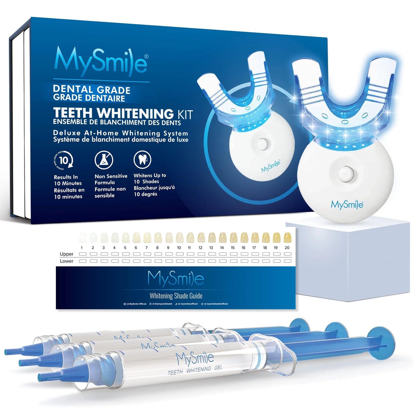 Teeth Whitening Kit with 5-LED Light, Non-Sensitive Teeth Whitening Gel,10 Min Remove Stains