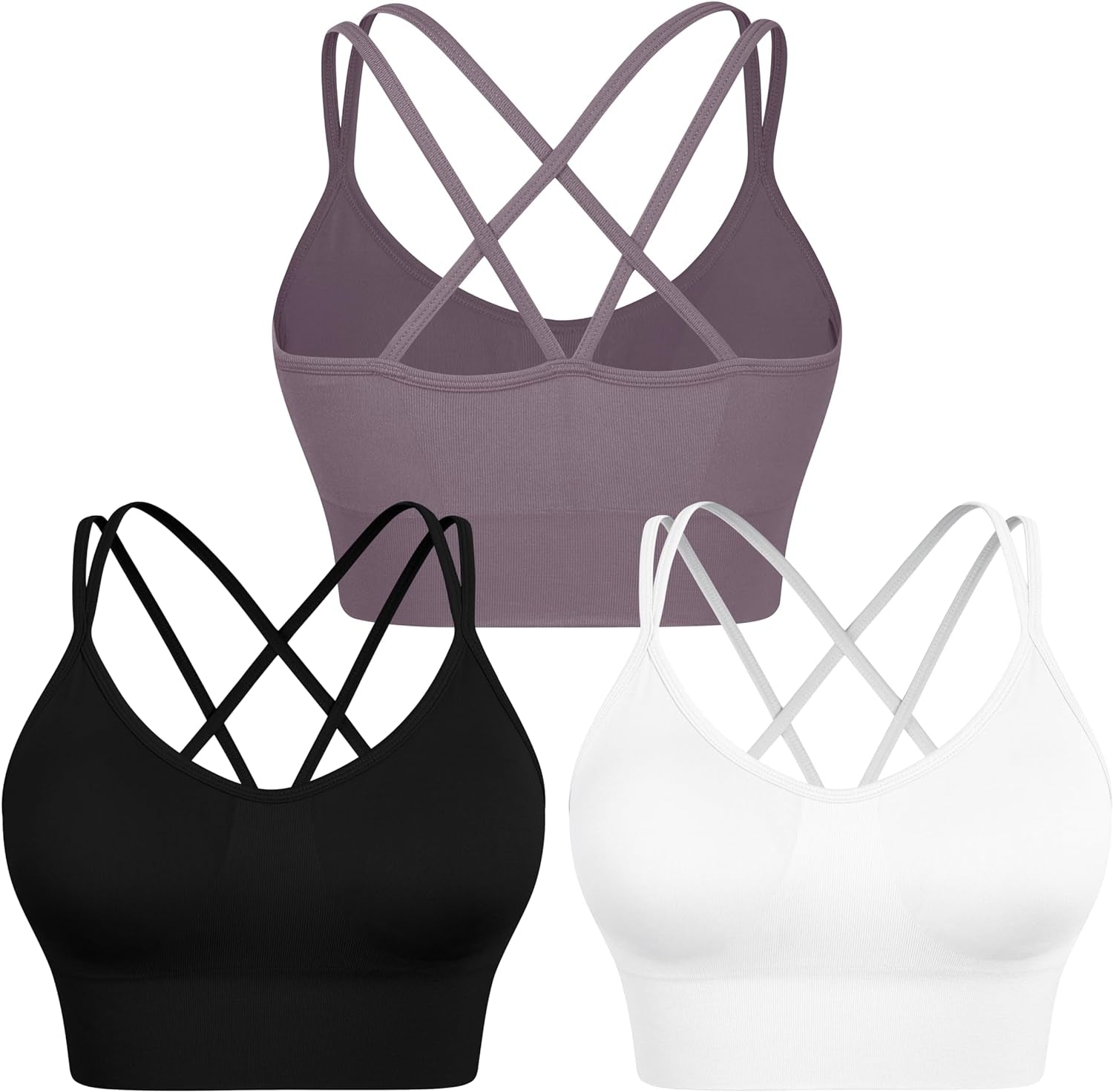 Women Strappy Sports Bra 3 Pack 