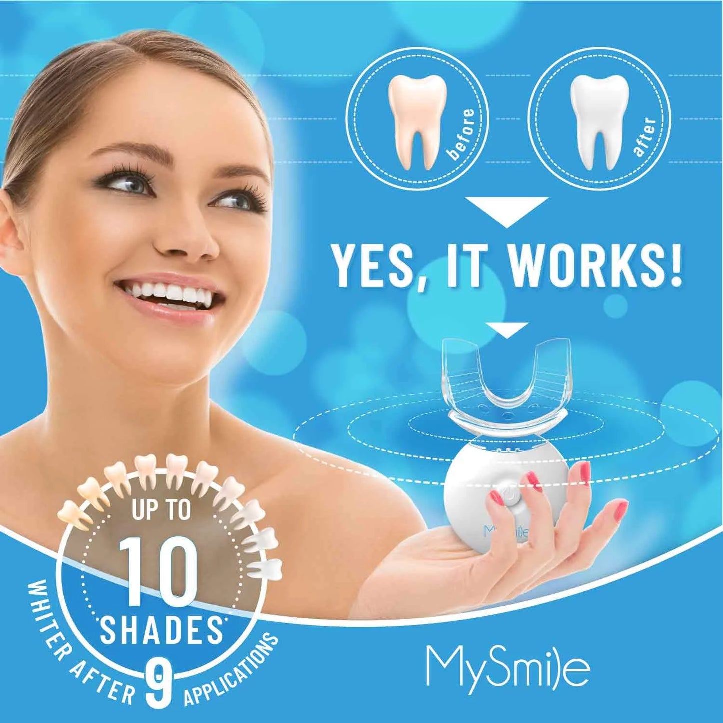 Teeth Whitening Kit with 5-LED Light, Non-Sensitive Teeth Whitening Gel,10 Min Remove Stains